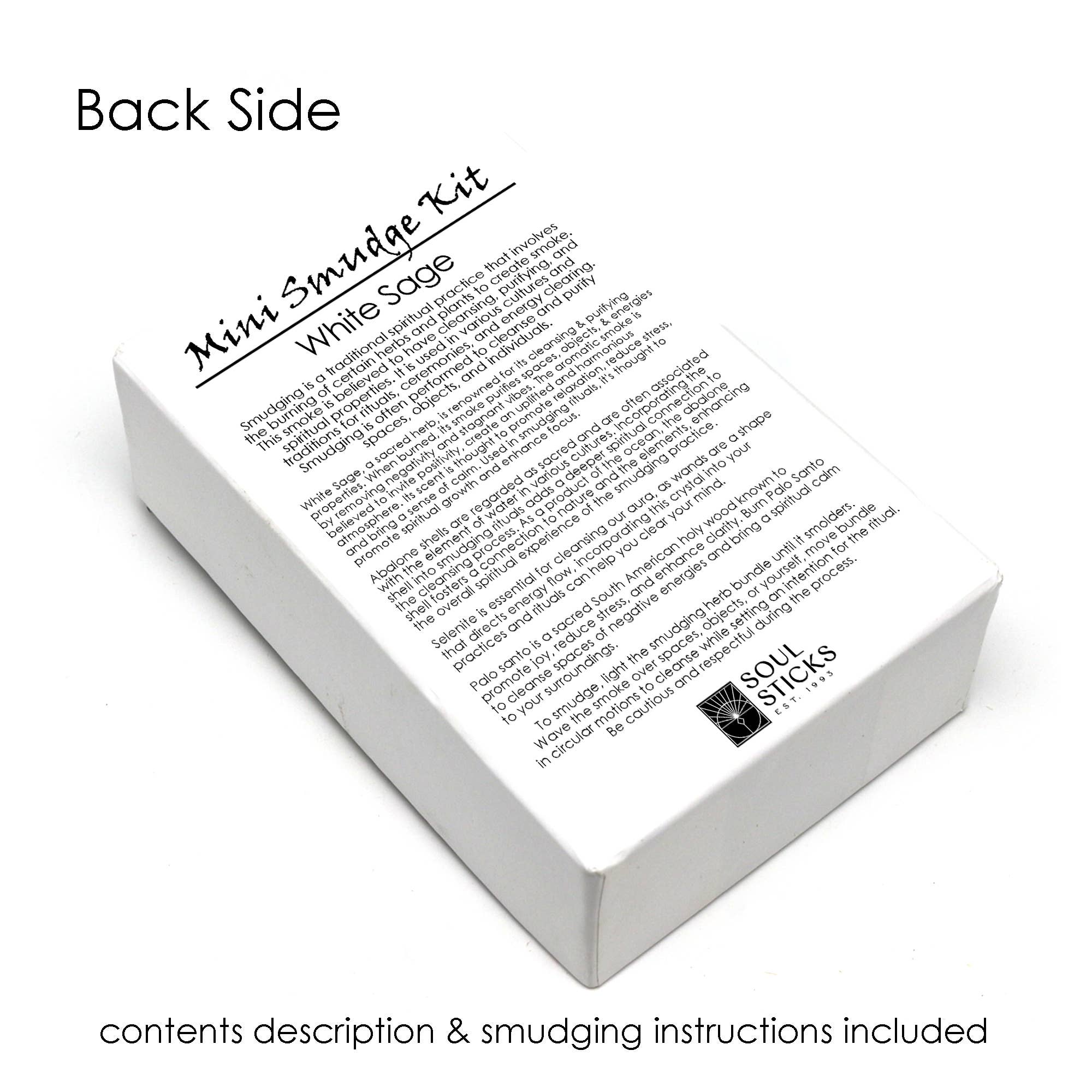 Designs by Deekay Inc. - Wholesale Meditation Supplies - Mini Smudge Kit/Gift Box - White Sage1