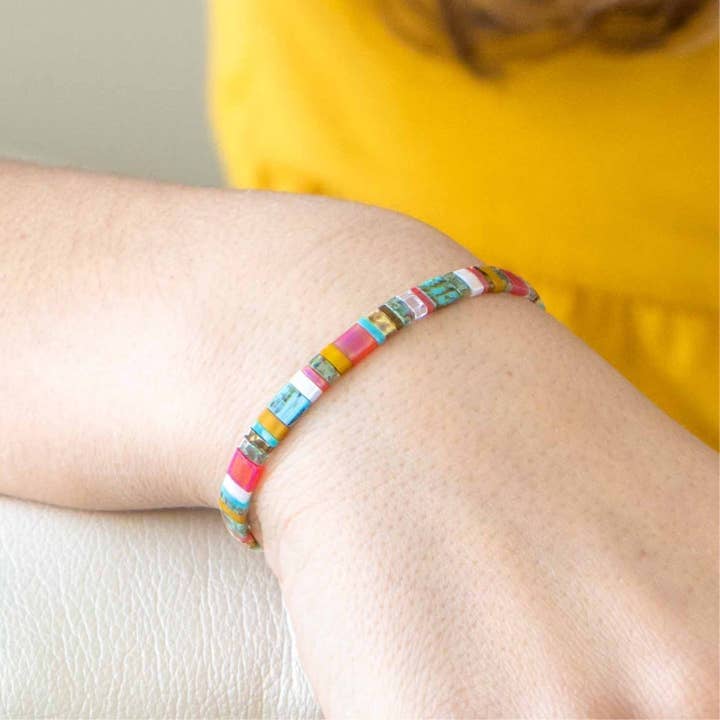 Mack & Rex - Wholesale Beaded Bracelet - Quality Tila Bead Stretch Beaded Bracelet (5.75-8.50 inches)
