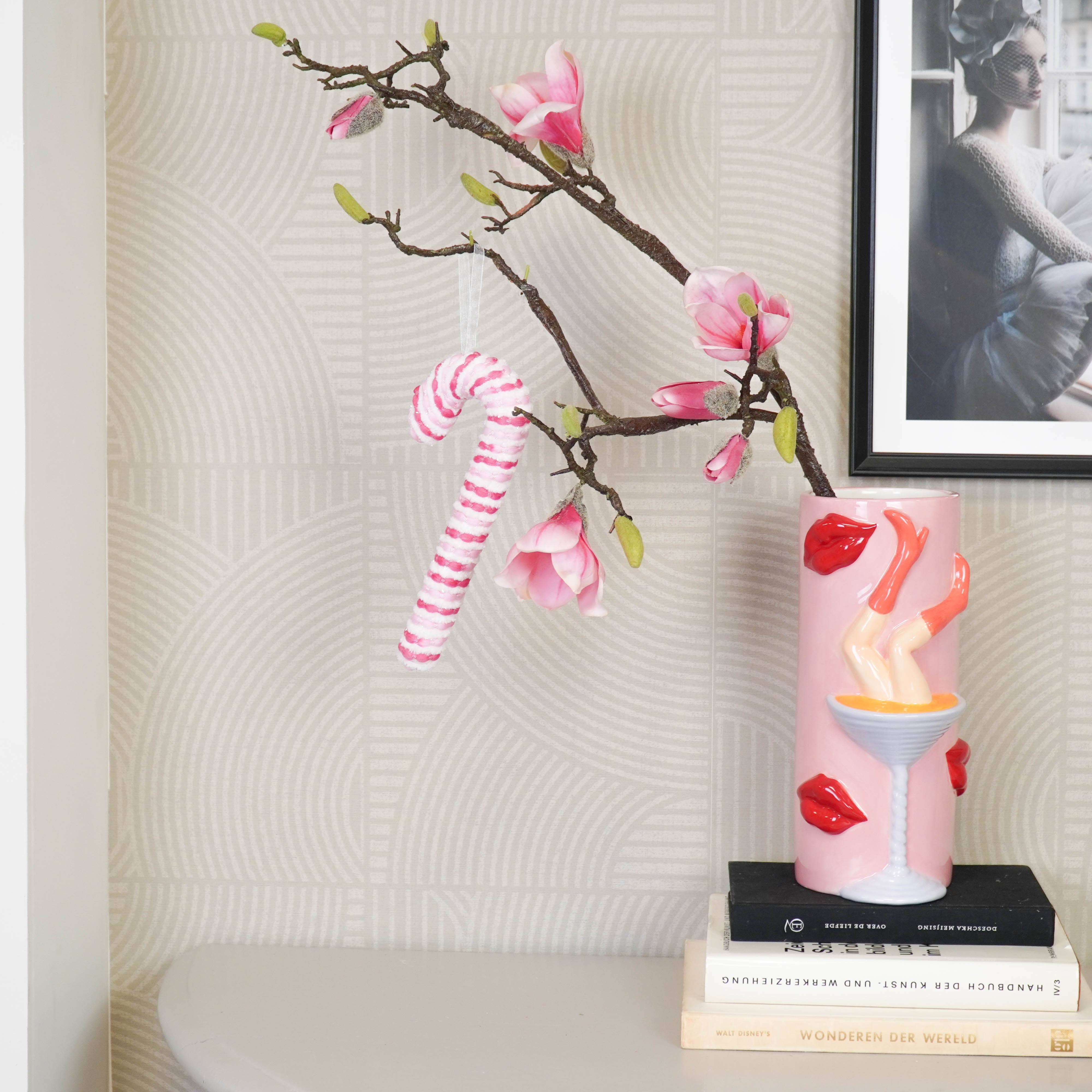 Housevitamin bv - Venta al por mayor Decoración navideña - Decoración - Bastón de Caramelo - Espuma - Rosa - 21cm1