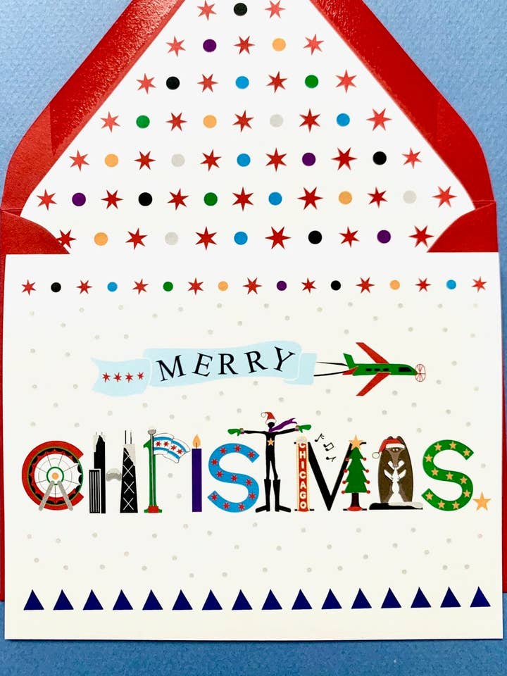 Merry Christmas, Chicago Style - Set of 10 Cards for wholesale by Mighty Violet Design
