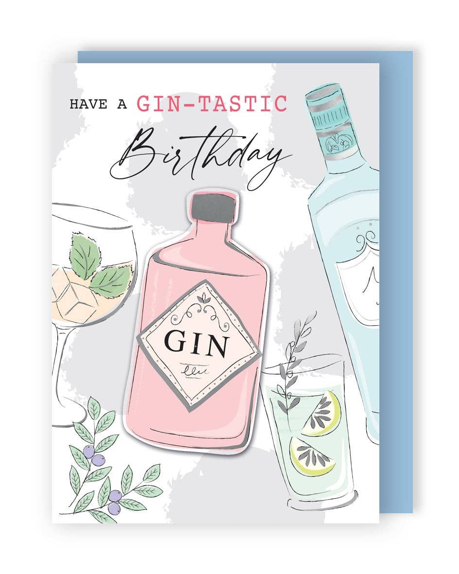 Second Nature Ltd – wholesale Everyday greeting card – Gin Bottles And Glasses - Yours Truly - Second Nature0