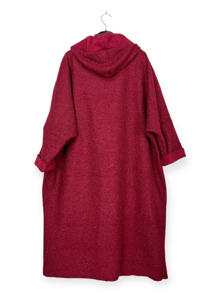 Lucky Nana - Wholesale Coat - Women's - AH 22158 - Long Coat in Bouclé Fabric1