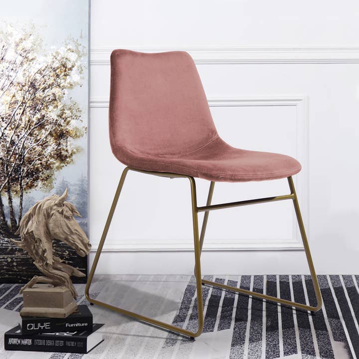 39F Inc. - Wholesale Chair - Velvet Dining Chair with Gold Legs- in Canada Warehouse2