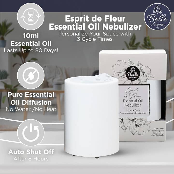 Belle Aroma® - Wholesale Electronic Diffuser - Esprit de Fleur Essential Oil Nebulizer-Light Stone Finish