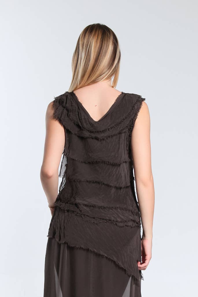 TINA Stephens Italy/Tees By Tina - Wholesale Blouse - Women's - Arianna Silk Ruffle Top (BT205)31