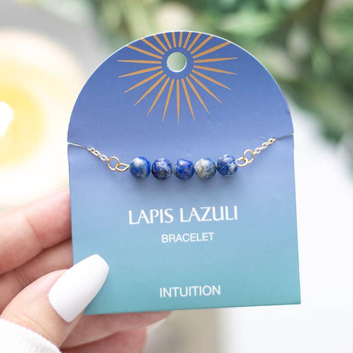 Bracciale a catena con perline in cristallo di lapislazzuli per la vendita all'ingrosso da parte di Something Different Wholesale