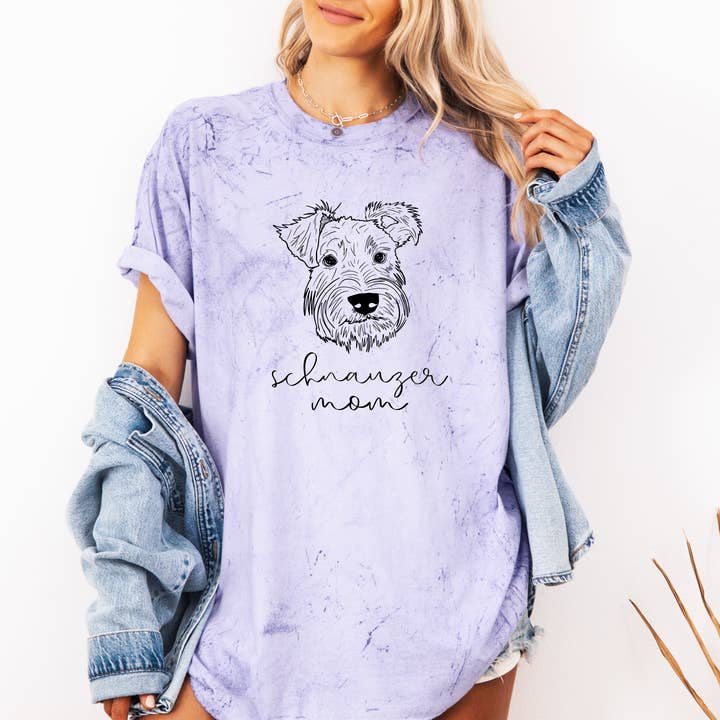 Verita Culture - Wholesale Screen Printed T-Shirt - Women's - Schnauzer Dog Mom Comfort Colors T Shirt7