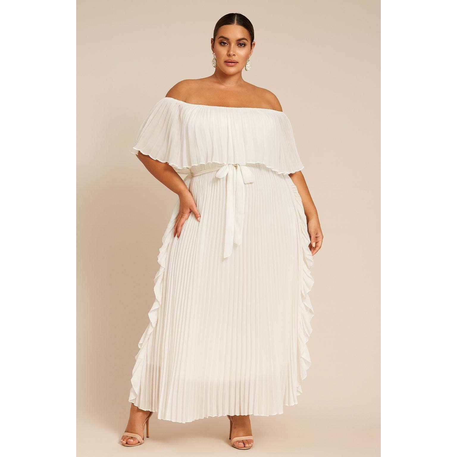 omgstyles – Engroshandel Kjole - Dame – Plus size plisseret maxikjole5