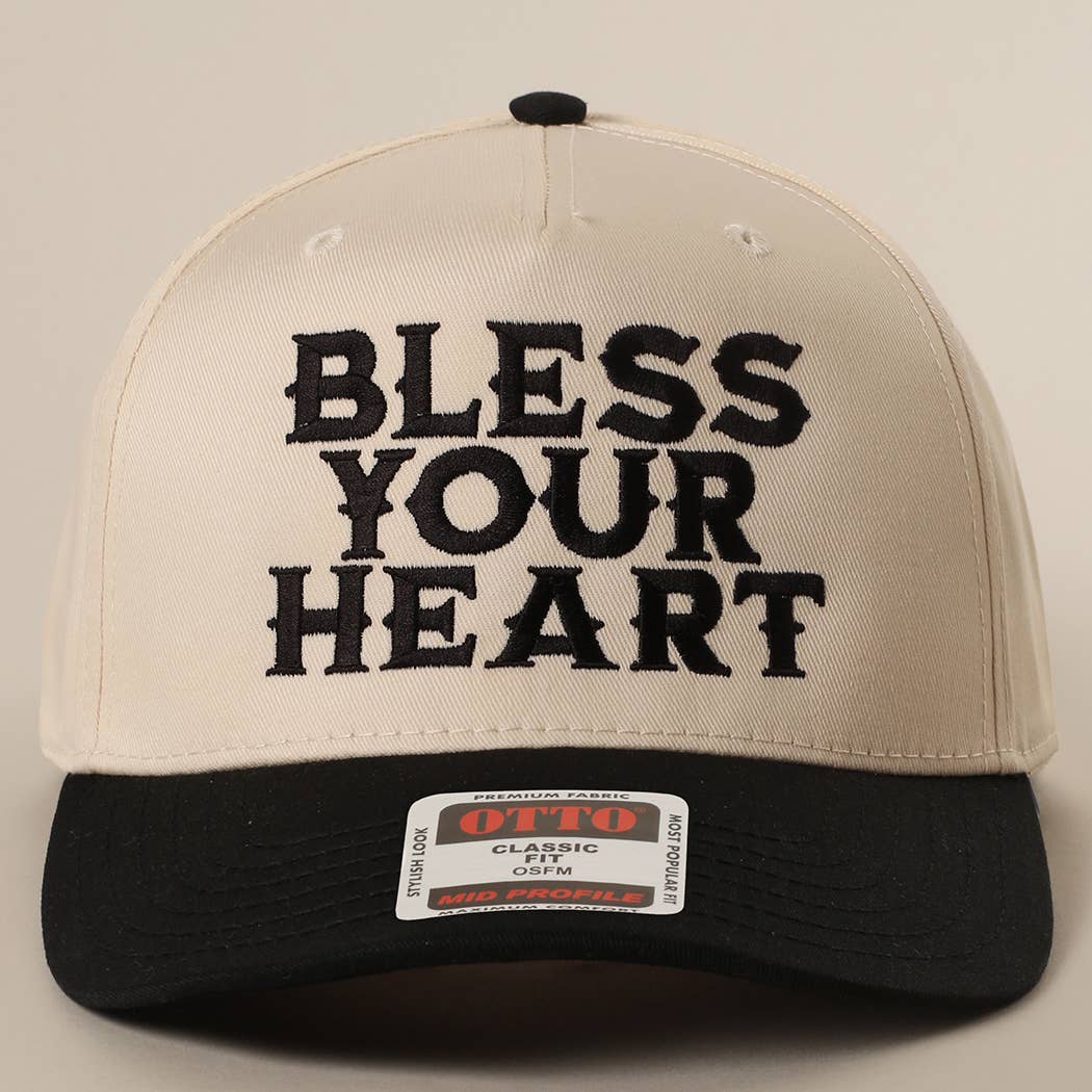 Fashion City - Wholesale Baseball Cap - Unisex - BLESS YOUR HEART Embroidery Trucker Hat 0