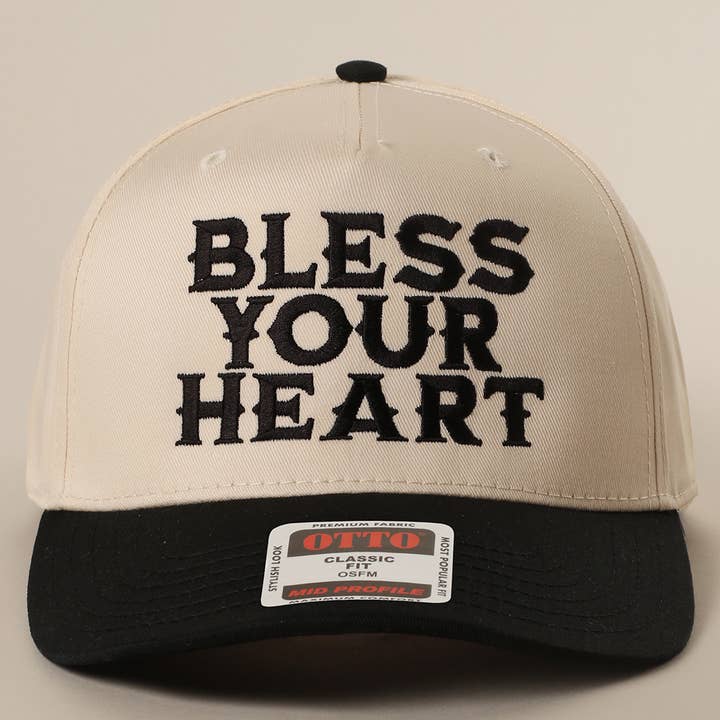 Fashion City - Wholesale Baseball Cap - Unisex - BLESS YOUR HEART Embroidery Trucker Hat