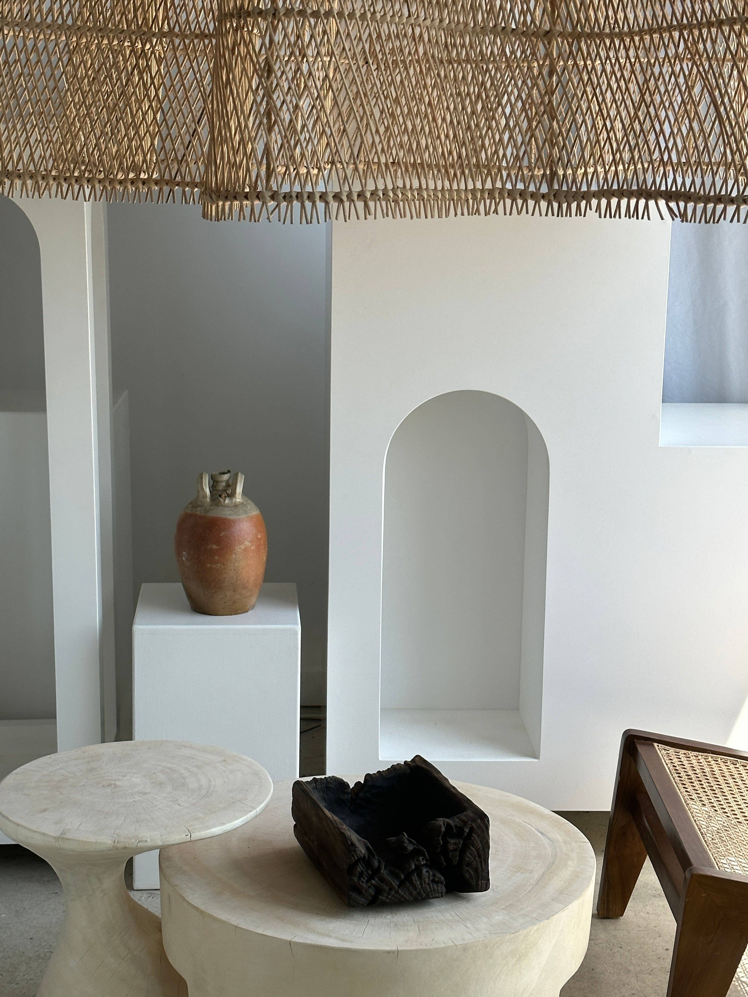 Office Objets - Wholesale Chandelier/Hanging Light - Immense rattan suspension in the shape of a flower, tulip, corolla H:1m; D:1m5098