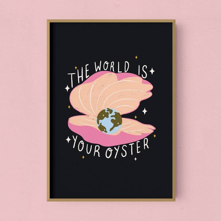 The World Is Your Oyster Dark | Stampa artistica per la vendita all'ingrosso da parte di Emmy Lupin Studio