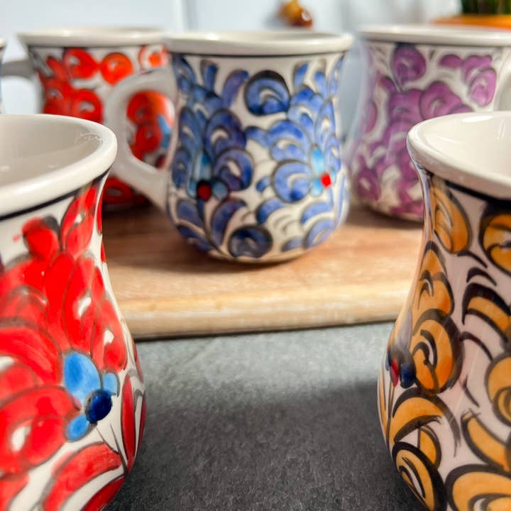 Umays Boho - Wholesale Coffee Mug - Handmade Coffee Mug, Hand Painted Ceramic Mug, Floral Mug9