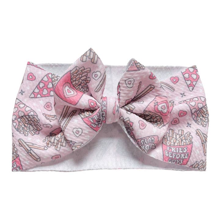 Fries Before Guys Headwrap Bow for wholesale by Tiny toes Baby Co