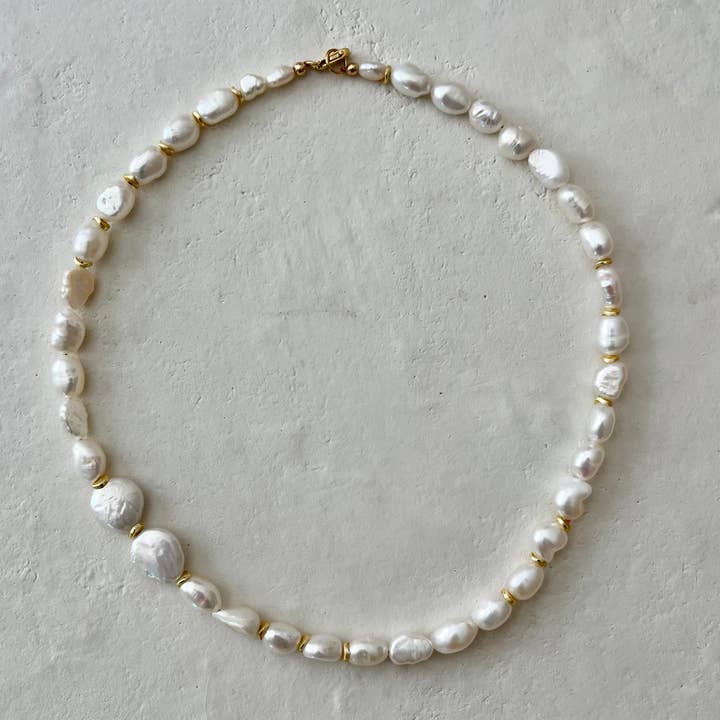 House of Olia - Wholesale Beaded/Pearl Necklace - Titi Pearl & Gold Filled Necklace1