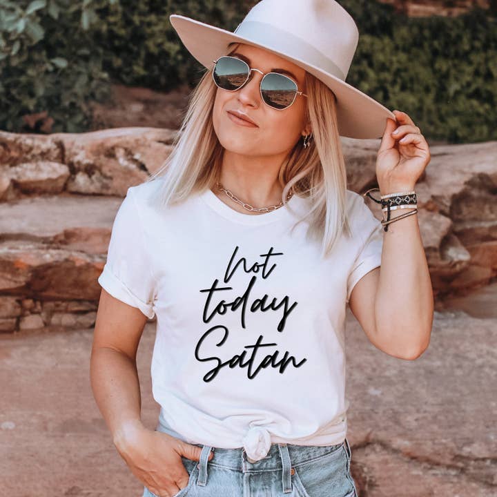 VibeClothing - Wholesale Screen Printed T-Shirt - Women's - Not Today Satan T-shirt