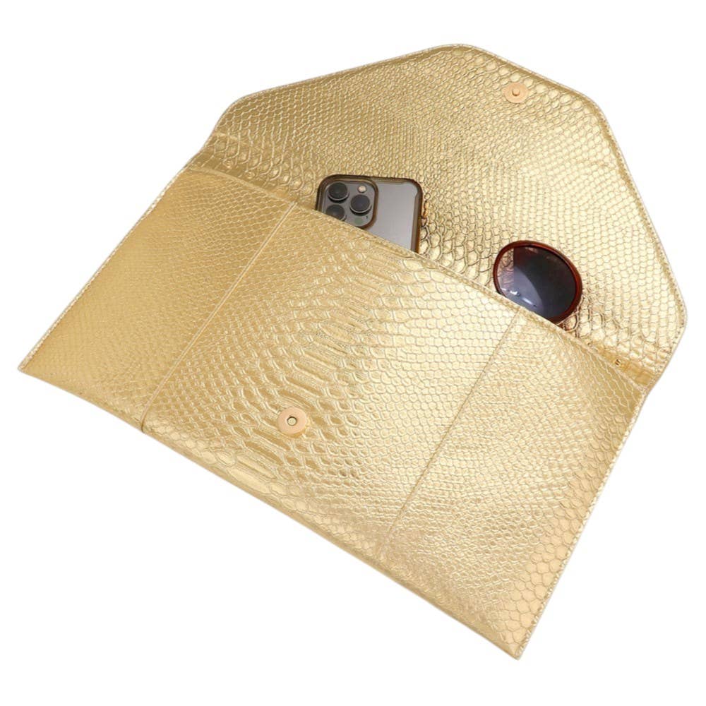 Sensibling Corp. - Wholesale Clutch Bag - Women's - Snake Skin Patterned Envelope Clutch / Shoulder Bag23