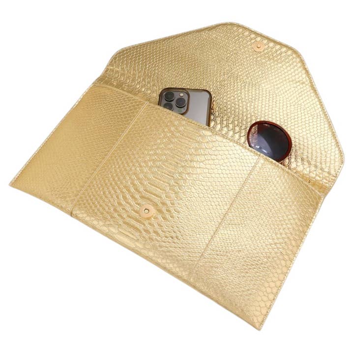 Sensibling Corp. - Wholesale Clutch Bag - Women's - Snake Skin Patterned Envelope Clutch / Shoulder Bag23