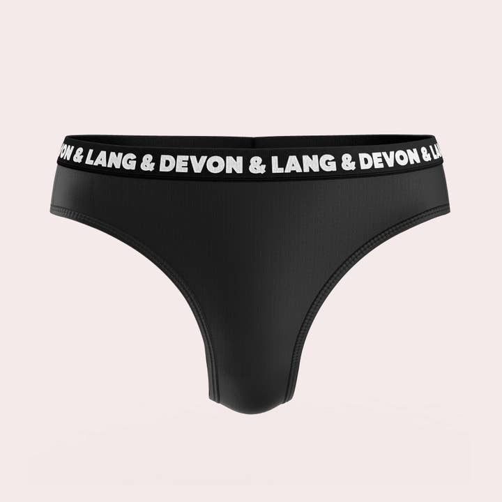 Katrina Everyday Thong - Hi-Contrast Obsidian for wholesale by Devon + Lang