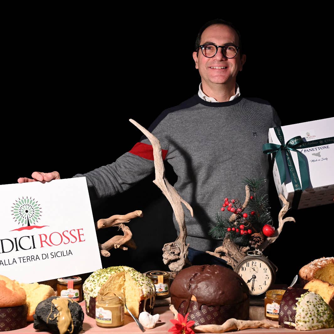 Radici Rosse - Vente Gâteau - Panettone à la pistache en boîte avec crème, 1 kg3