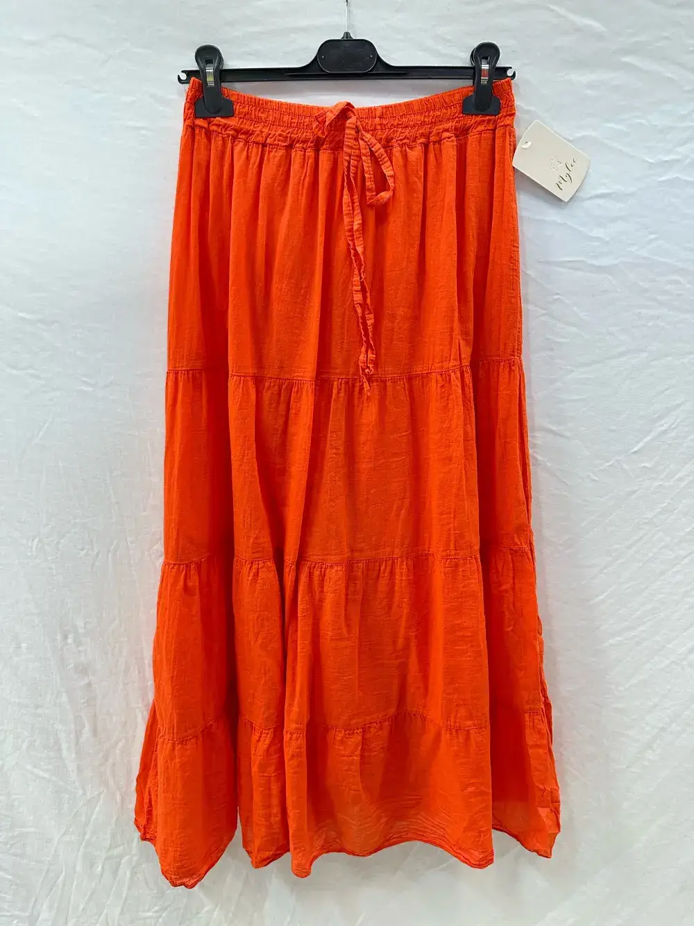 Mimi & Gogo – Engroshandel Nederdel - Dame – Lang bomuldsvoile nederdel med foer og elastik i taljen6