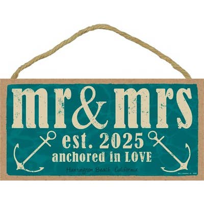 Mr & Mrs est. 2025 anchored in love teal - CAN BE NAME DROPP for wholesale by SJT Enterprises, Inc.