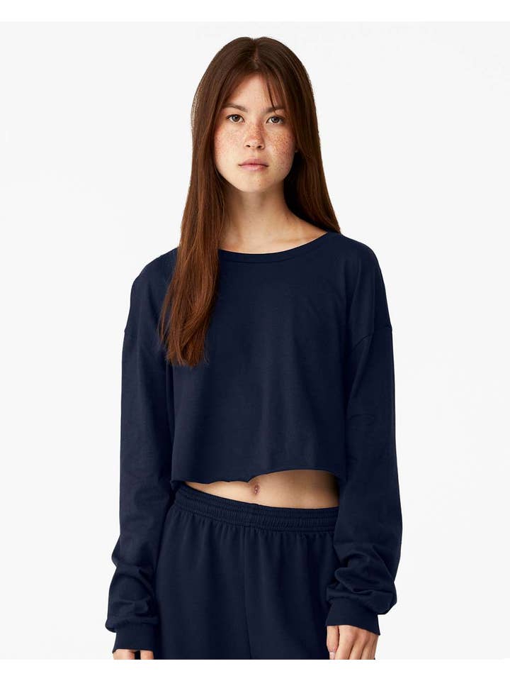 Total Apparel - Wholesale T-Shirt - Women's - Bella Canvas Ladies' Cropped Long-Sleeve Blank T-Shirt 650112