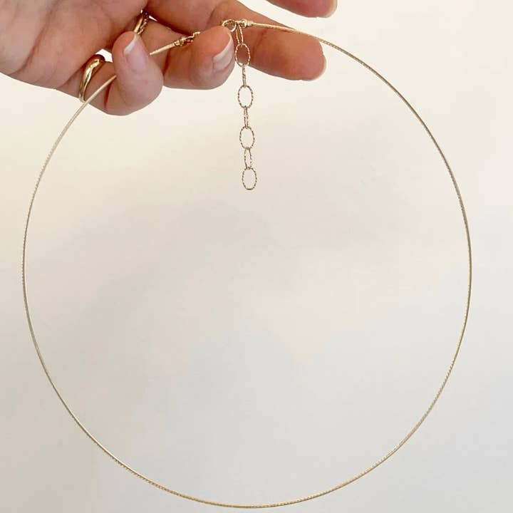 HoopLa - Wholesale Choker/Collar -  Neck Wire  Minimalist- Choker - Stainless Steel 14K GoldÂ
