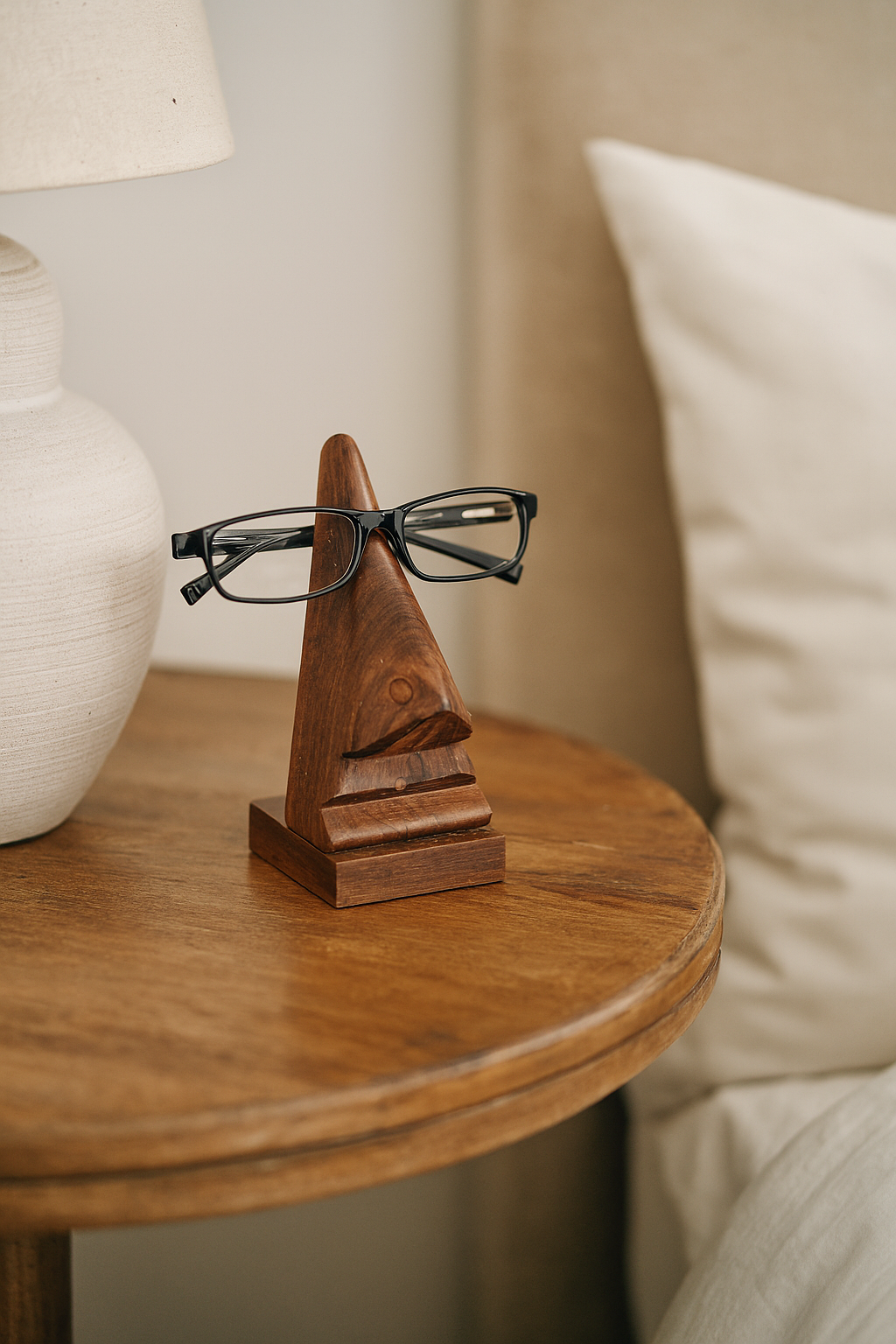 Matr Boomie Fair Trade – Engroshandel Brille- og solbrilleetuier - Unisex – Næsebrilleholder - Håndlavet indisk rosentræ3