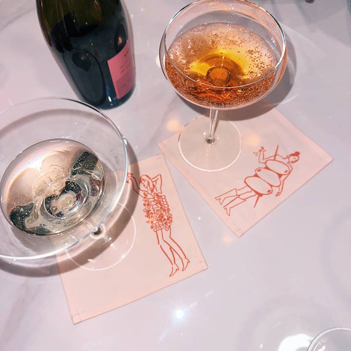 Julie Peach - Wholesale Dinner & Cloth Napkin - Phthalo Ruth x Julie Peach - Dinner Girls Cocktail Napkins1