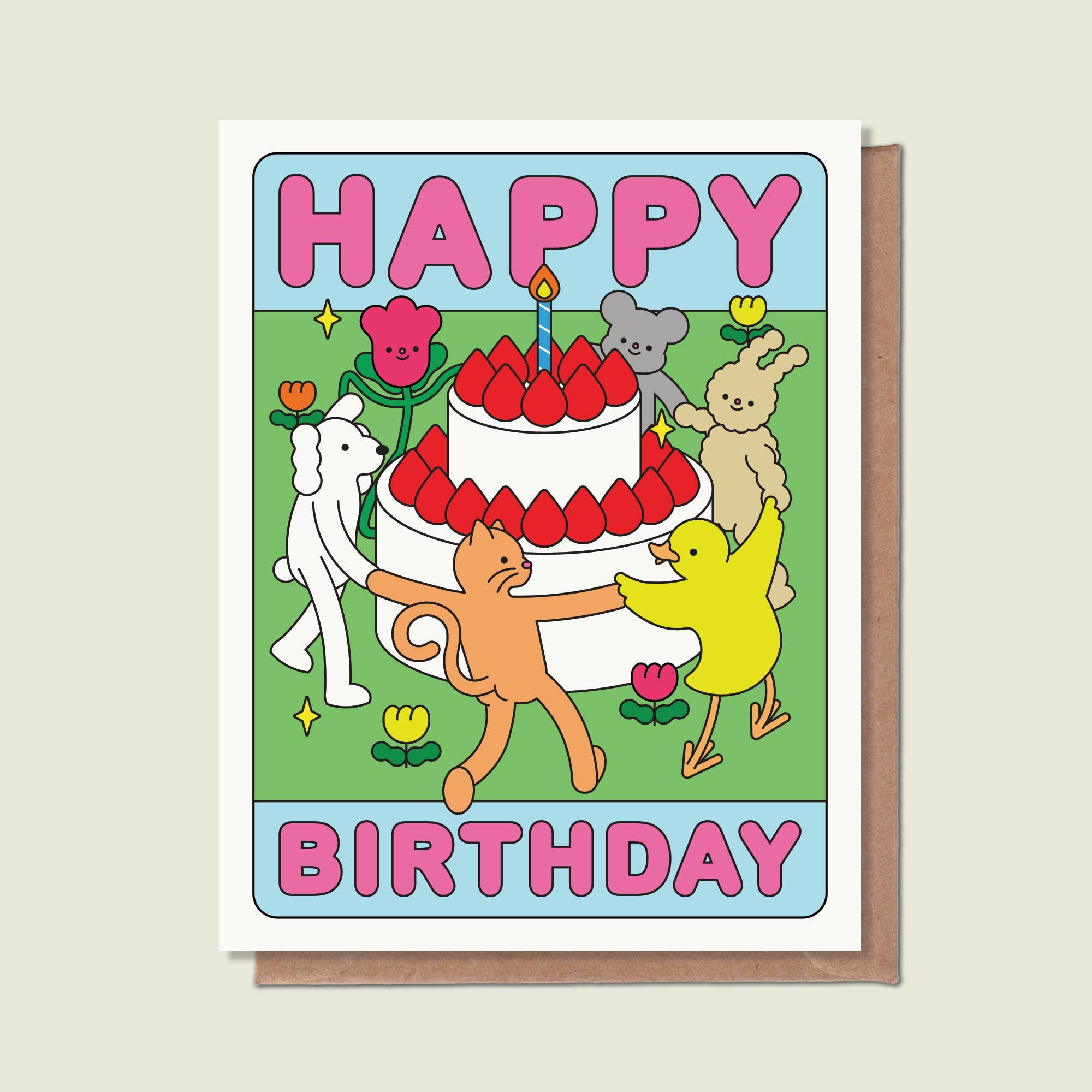 Épée Lapin Studio - Wholesale Birthday Card - Happy Birthday Cake Greeting Card