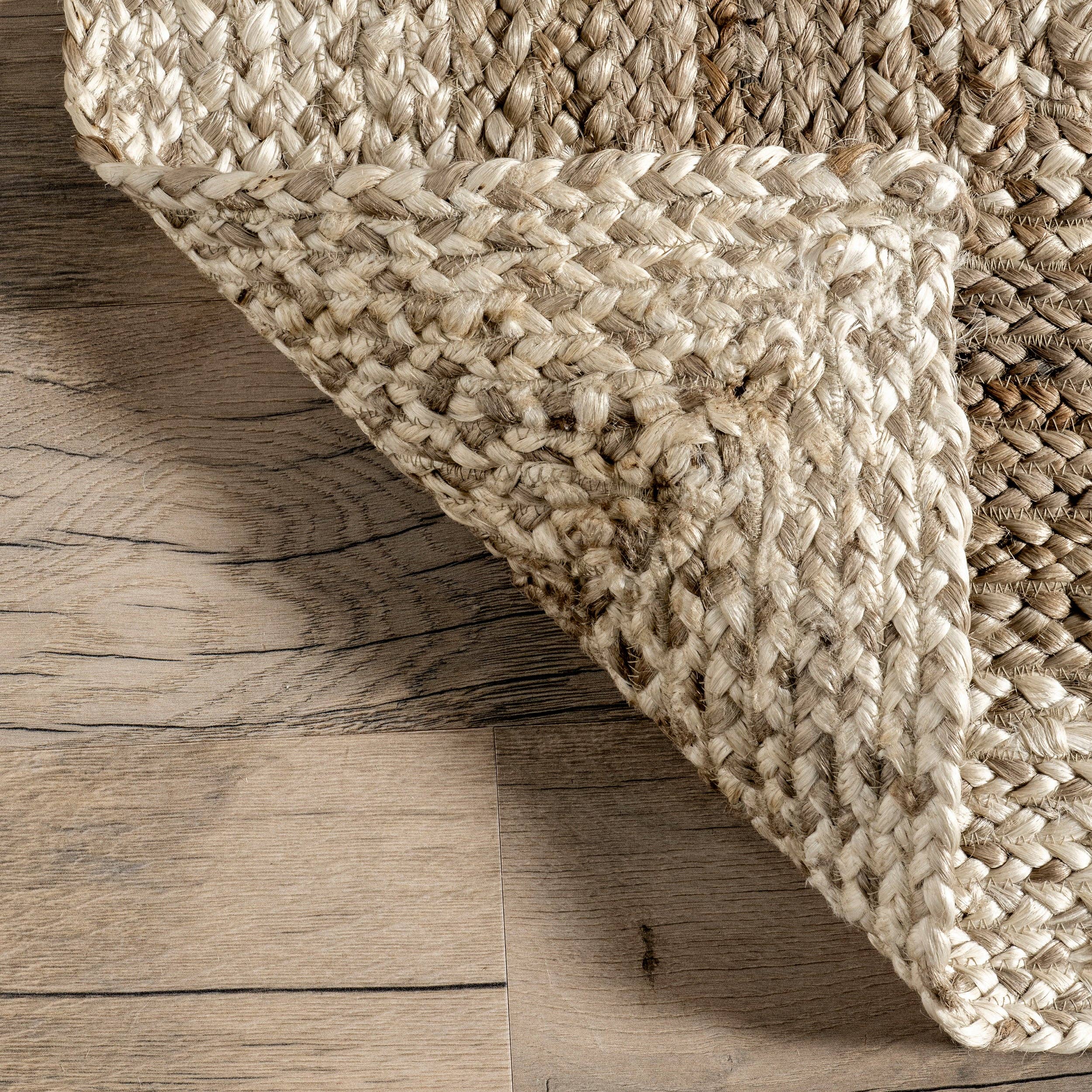 Natural Charlene Braided Border Jute Area Rug for wholesale on Faire6