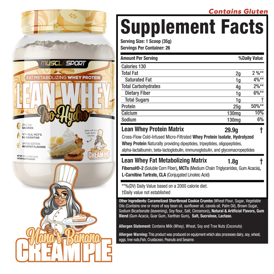 MuscleSport - Wholesale Protein/superfood powder - Lean Whey® Iso Hydro Gourmet Protein 2lb - Limited Edition57