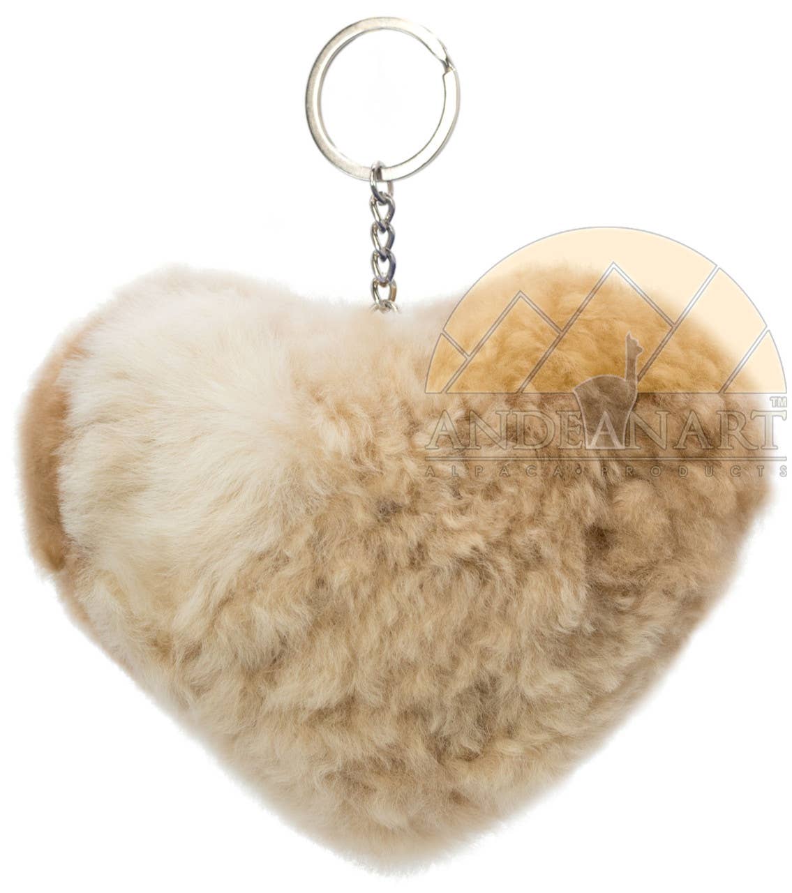 AndeanArt – Engroshandel Nøglering - Dame – Ny!!! Alpaca pels hjerteformet nøglering 4,5" - US LAGER5