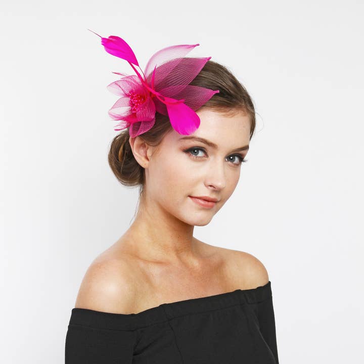 Organza Floral Mesh Fascinator for wholesale by SP Sophia Collection