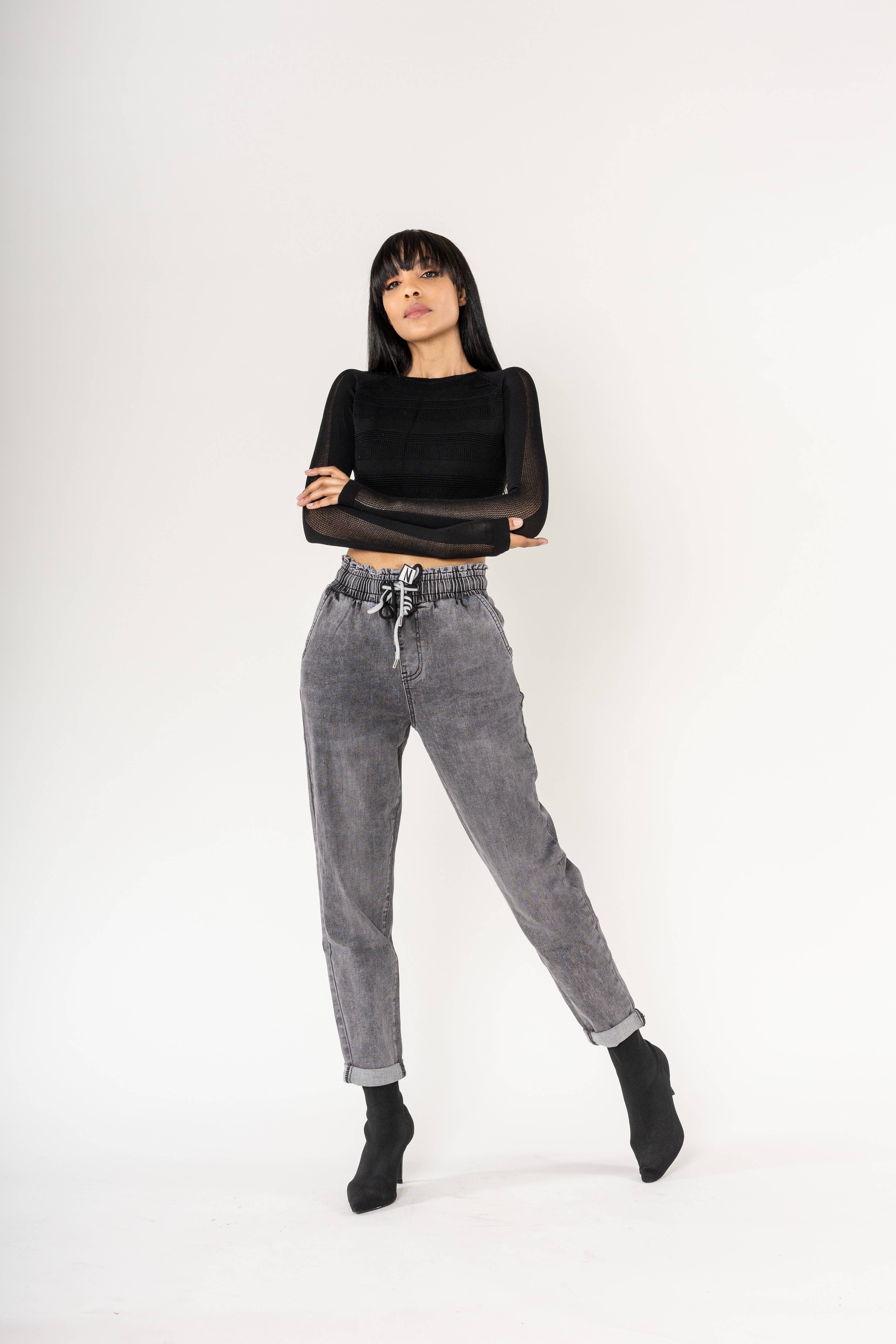 Nina Carter - Wholesale Pants - Women's - Panta jogg leopard elastic waist with drawstring P5001