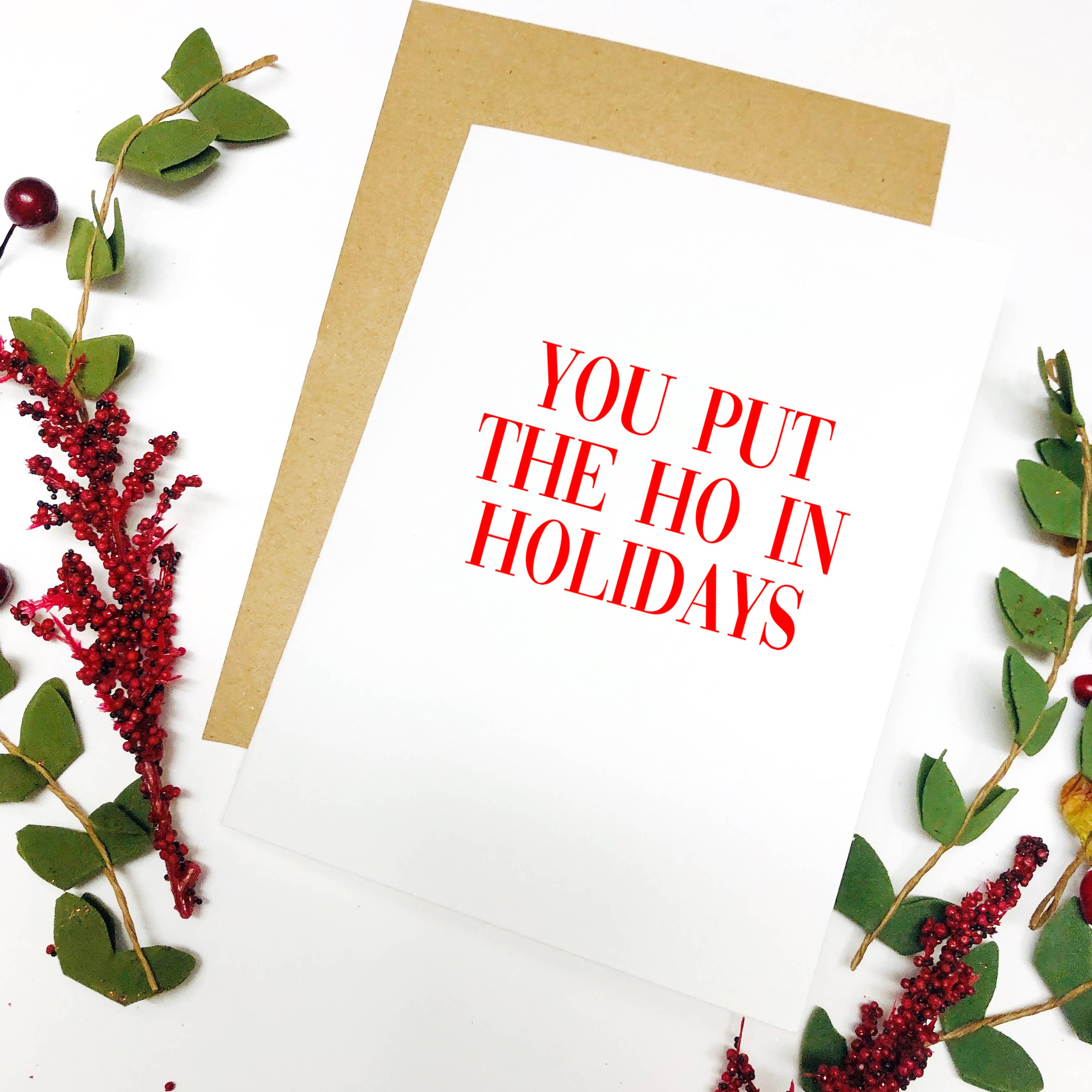The Golden Type - Wholesale Christmas Card - You put the ho in holidays christmas card1