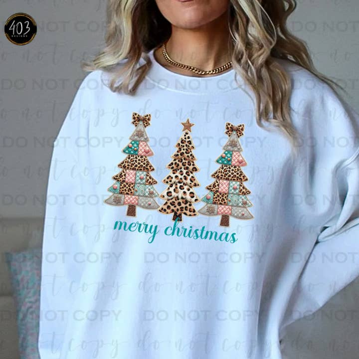 Merry Christmas Trees Crew Sweatshirt for wholesale by 403 Designs
