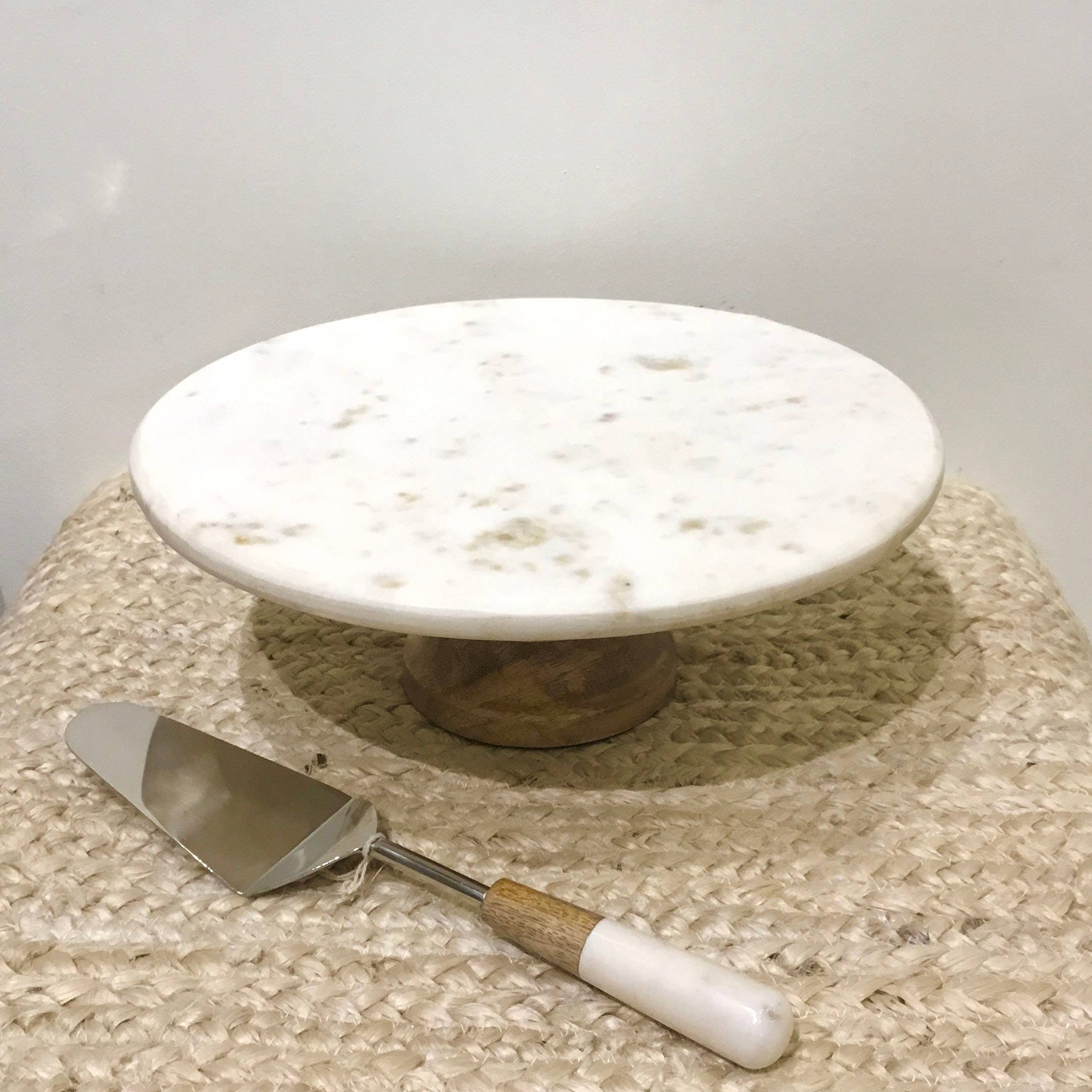 India Handicrafts Inc – Großhandel Servierbesteck – Kuchenserver aus Marmor und Holz2