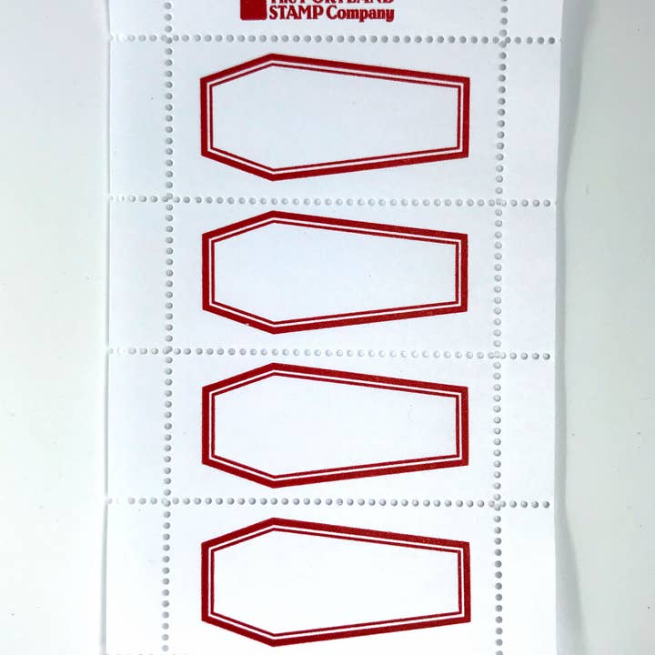 The Portland Stamp Company - Wholesale Rubber/Decorative Stamp - Coffins - Lick & Stick Halloween Stamps