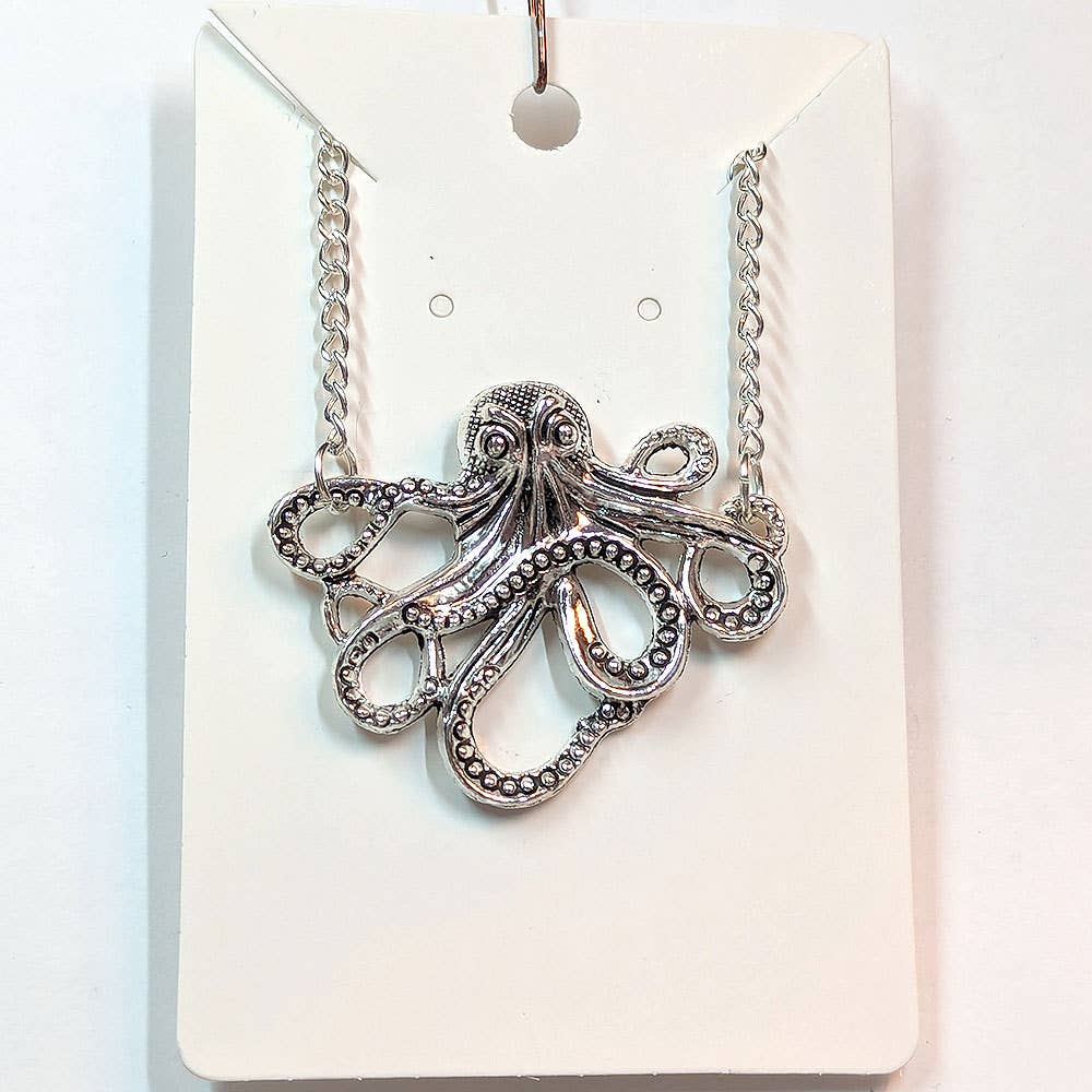 Stylish Jewelry Supply - Wholesale Halskettinghanger - Antieke zilveren middelgrote octopusketting4