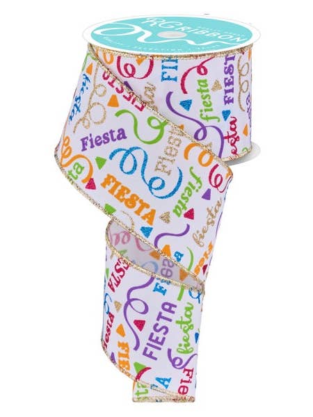 2.5"X10YD FIESTA - WHITE/MULTI - RGF1205 for wholesale by General Wholesale Inc