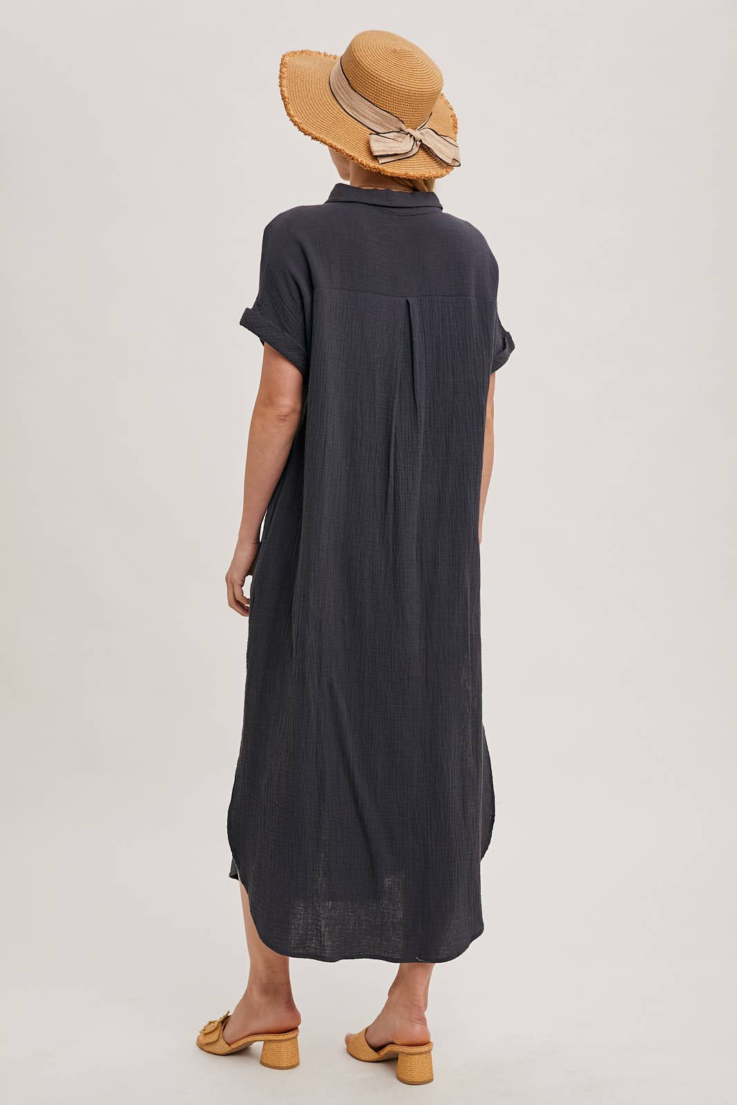 Bluivy - Wholesale Dress - Women's - BUTTON UP MAXI SHIRT DRESS WITH POCKET8