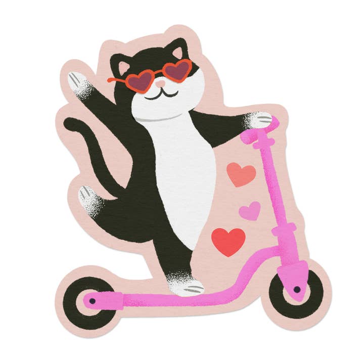 Love Cat Vinyl Sticker for wholesale by Ana Peake