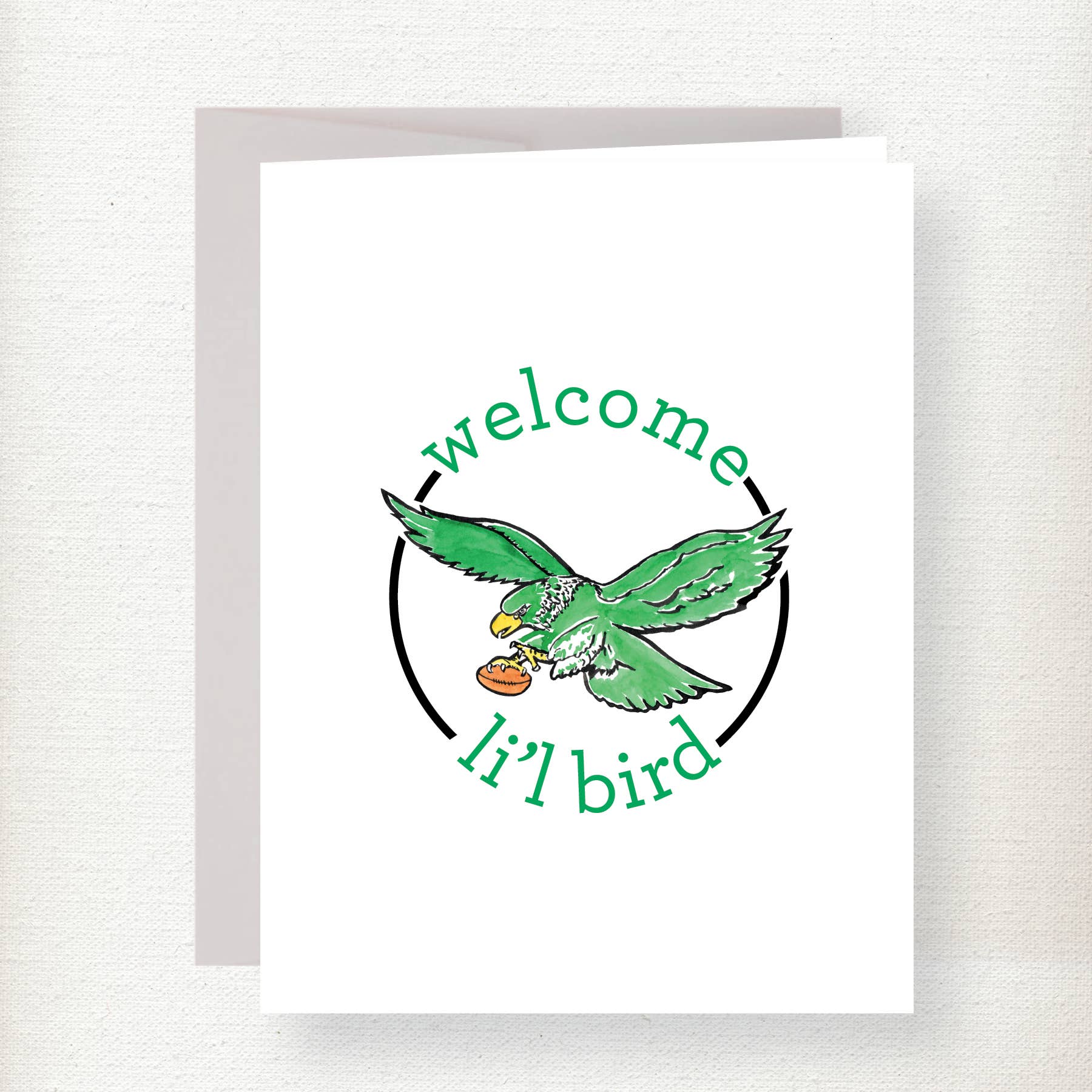 Kramer Drive - Wholesale Baby Card - Philadelphia Eagles Li’l Bird Greeting Card0