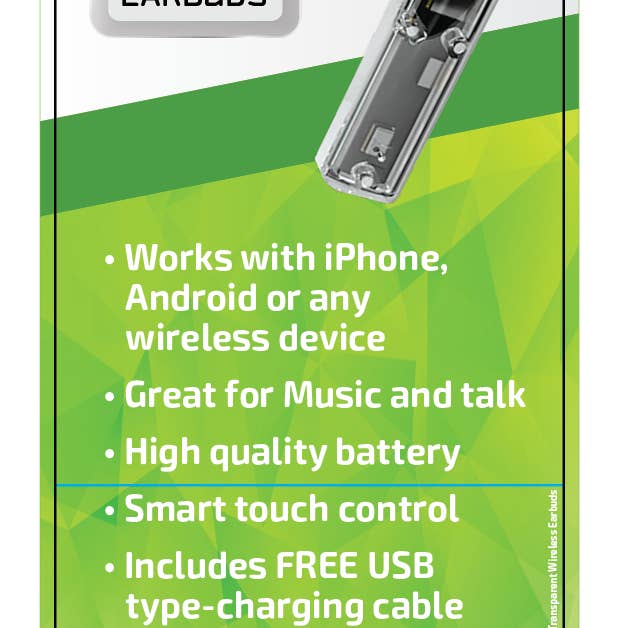 Novelty Brands - Wholesale Retailer Display - Accessories - Gadget Gear Wireless Earbuds W/ Transparent Case - 6/Display3