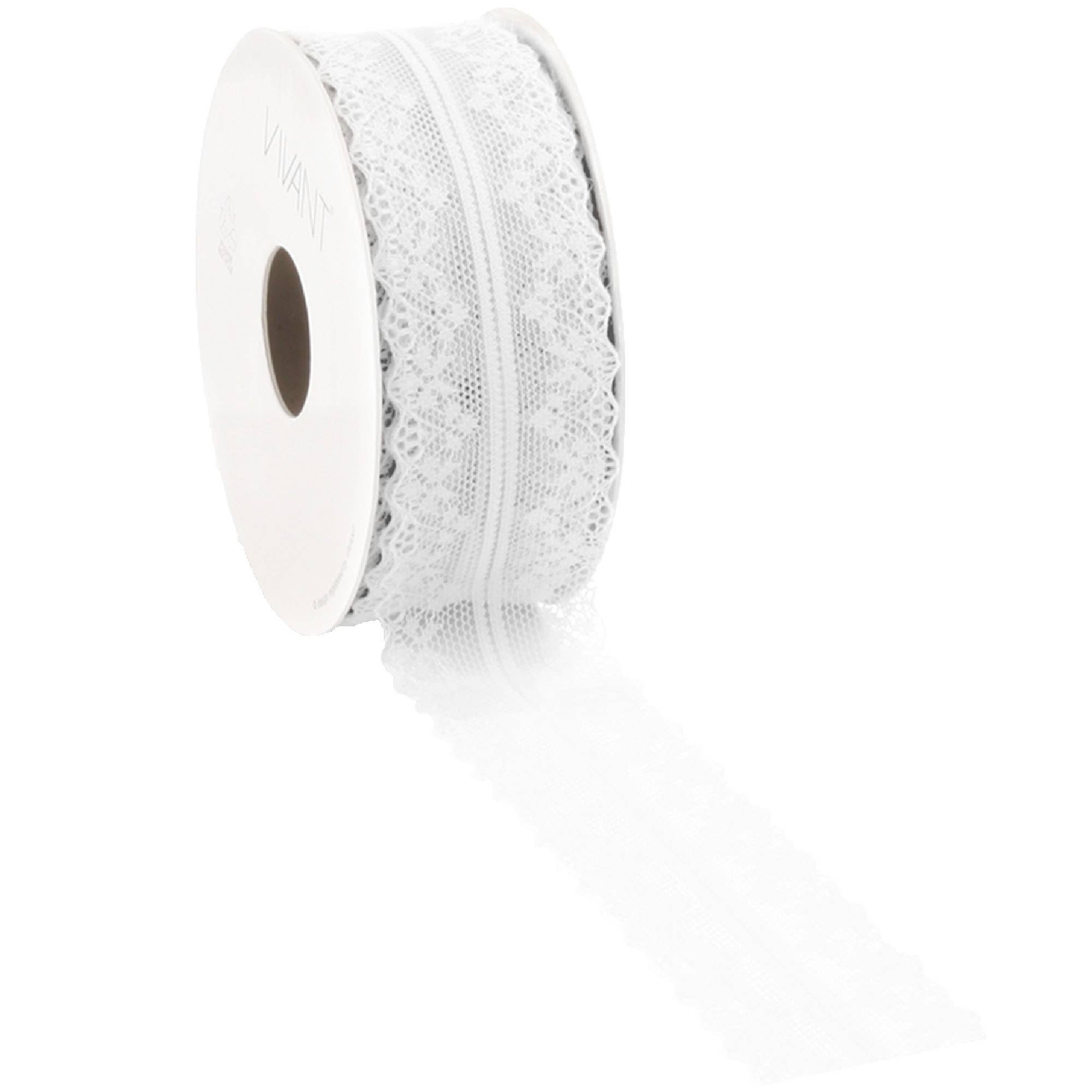 Vosteen - Wholesale Decorative Figurine - Valentina lace W 38mm, L 10m, white0