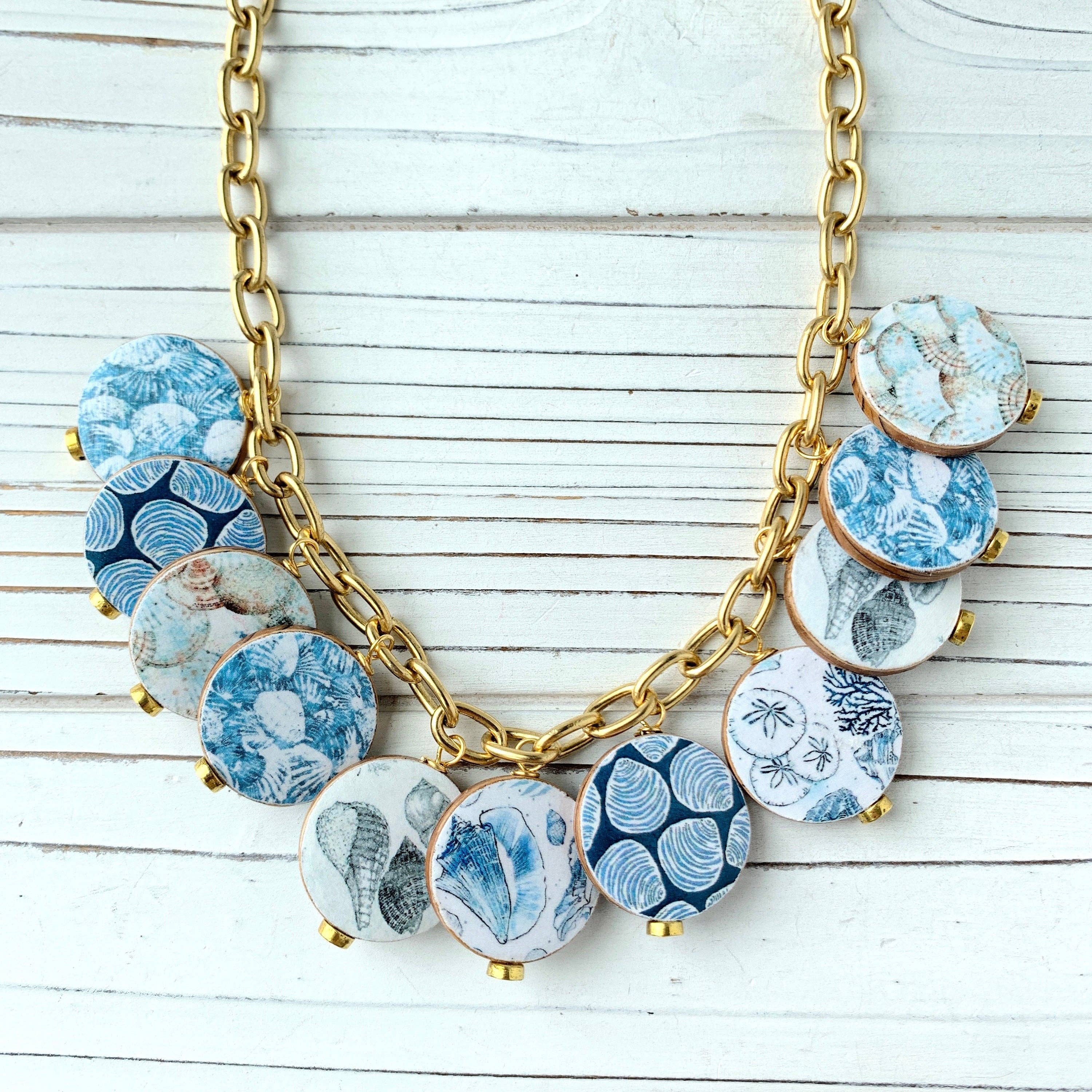 Lenora Dame - Wholesale Pendant/Charm Necklace - Vintage Seashell Art Necklace5