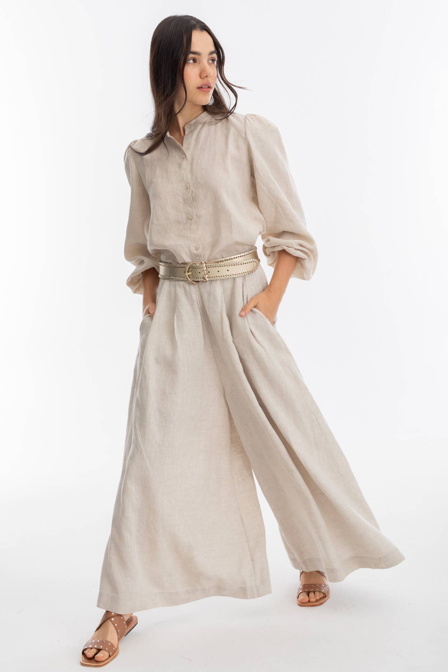 Sabi Linen Pants - Natural for wholesale on Faire7