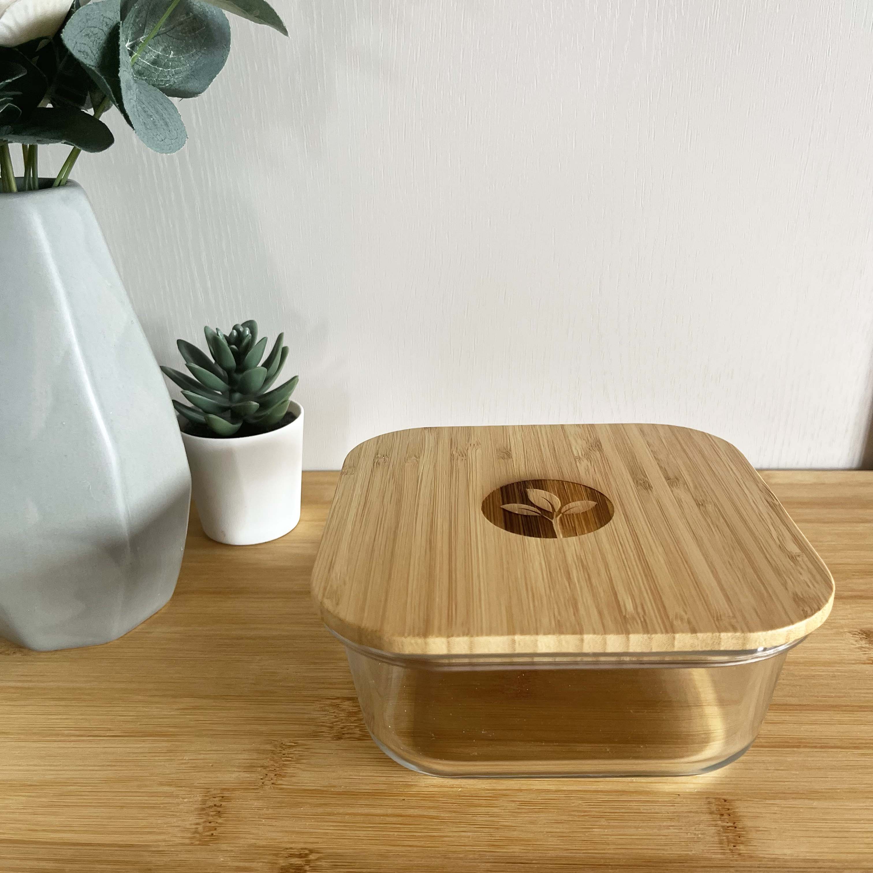 Cherish Planet – wholesale Food storage container – Square Glass Food Container with Bamboo Lid5